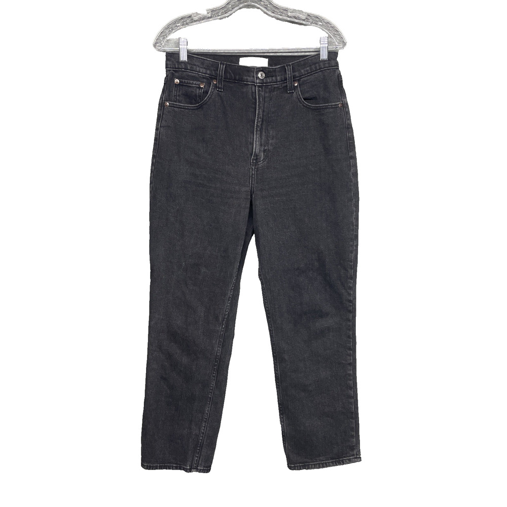 Abercrombie & Fitch Curve Love Ankle Straight Ultra High Rise Jeans 29/8R Black
